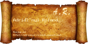Adriányi Roland névjegykártya