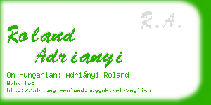 roland adrianyi business card