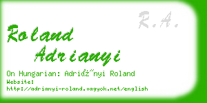 roland adrianyi business card